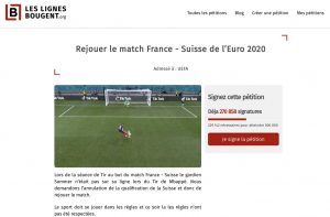 Pétition rejouer le match france suisse - euro 2020