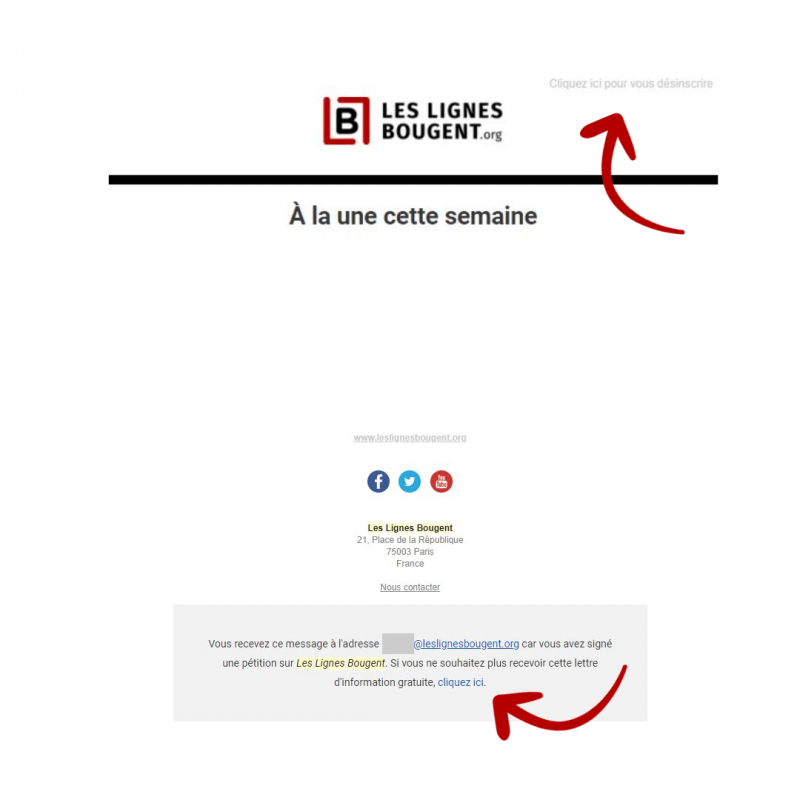 Les lignes bougent - se désincrire